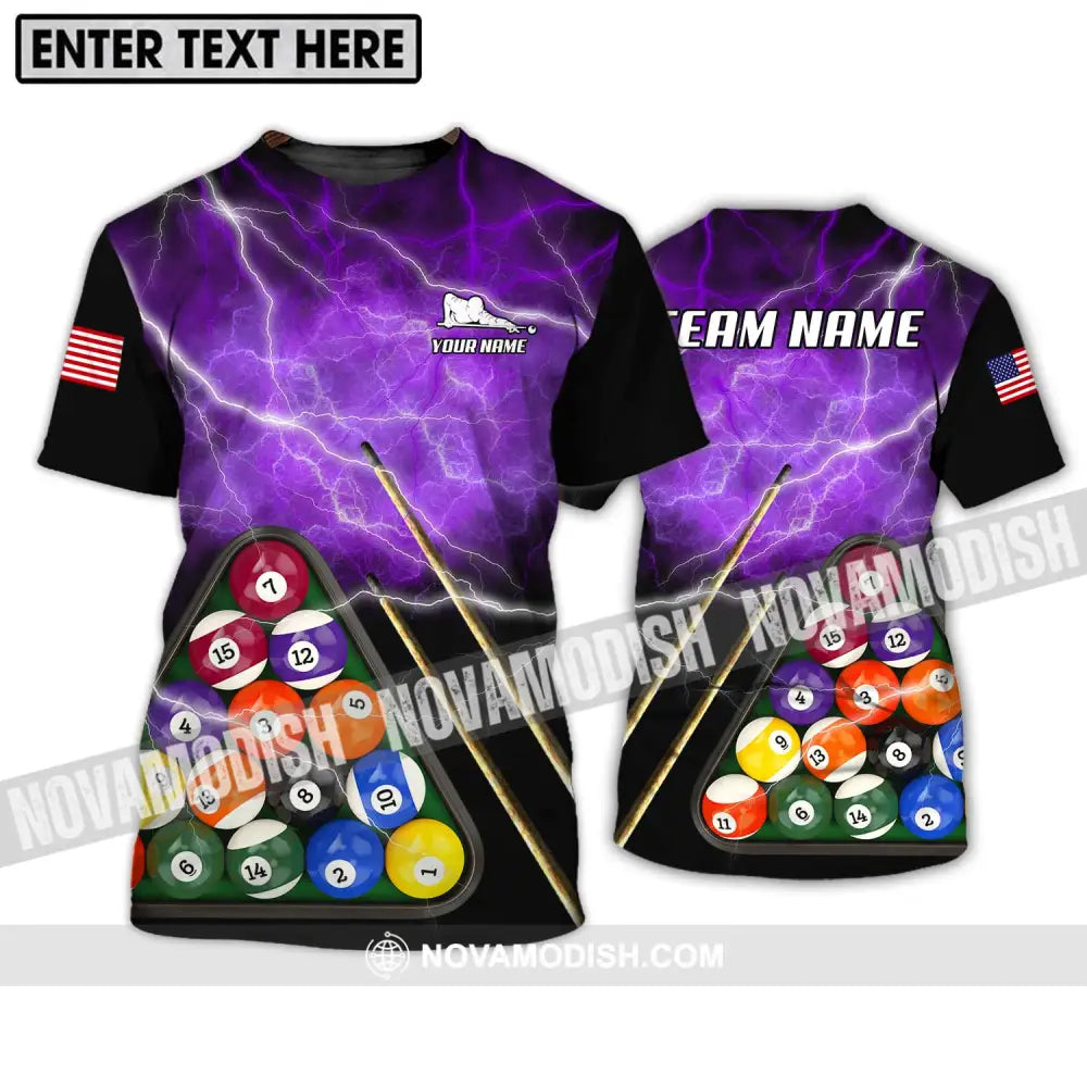 Unisex Shirt - Custom Name And Team Name Billiard Shirt America Billiard T-Shirt / S T-shirt
