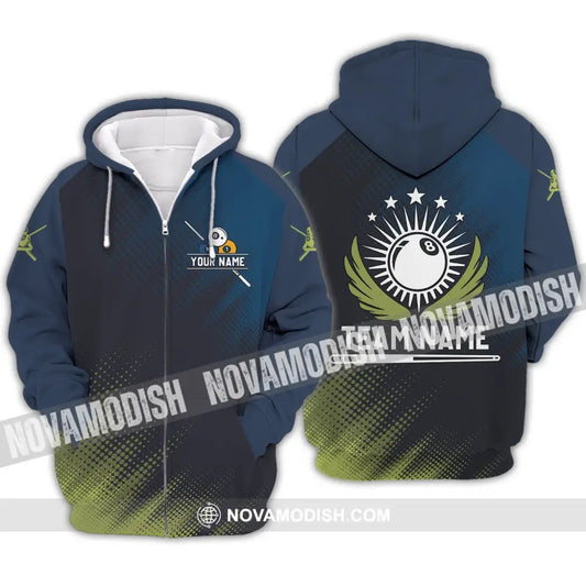 Unisex Shirt - Custom Name And Team Name Shirt - Billiard Angel Zipper Hoodie / S T-shirt