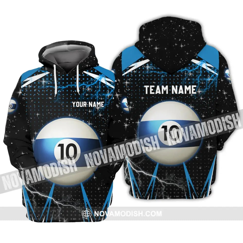 Unisex Shirt - Custom Name And Team Name Shirt - Billiard Ball Number 10 Hoodie / S T-shirt