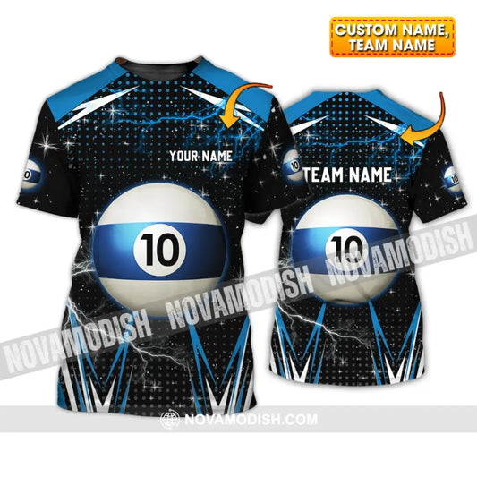Unisex Shirt - Custom Name And Team Name Shirt - Billiard Ball Number 10 T-shirt