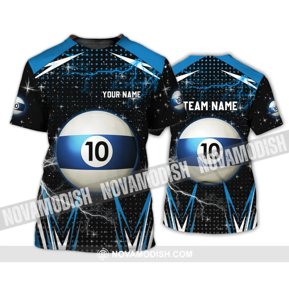 Unisex Shirt - Custom Name And Team Name Shirt - Billiard Ball Number 10 T-Shirt / S T-shirt