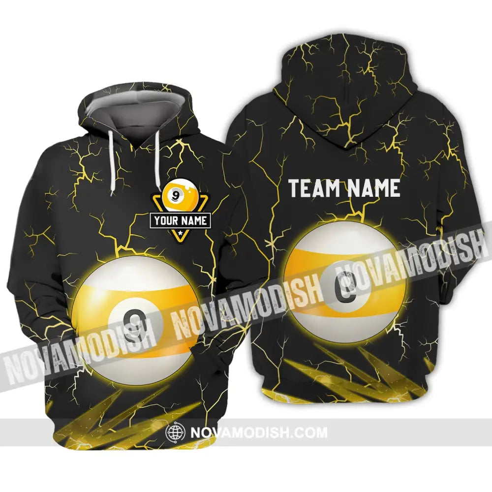 Unisex Shirt - Custom Name And Team Name Shirt - Billiard Ball Number 9 Hoodie / S T-shirt