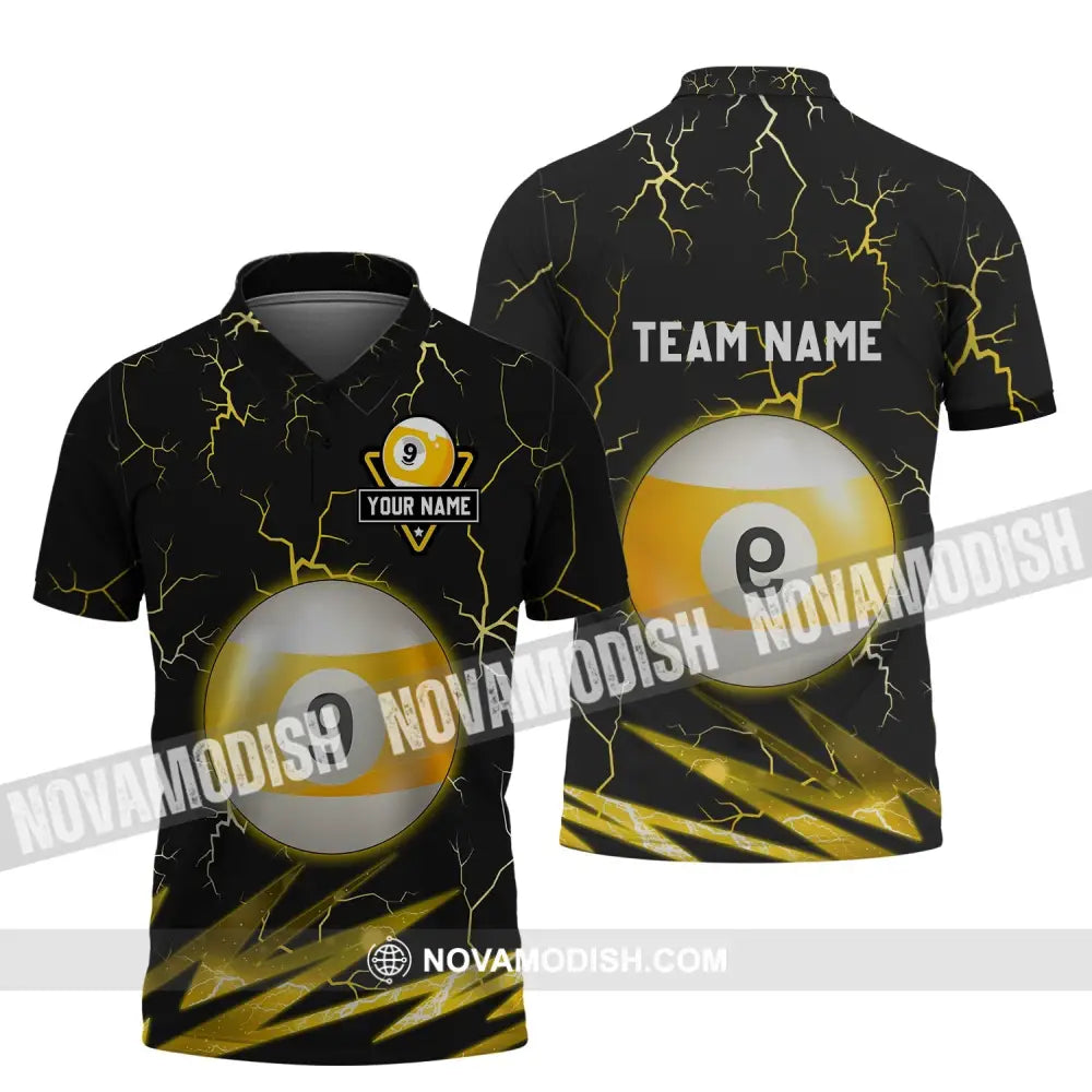 Unisex Shirt - Custom Name And Team Name Shirt - Billiard Ball Number 9 Polo Shirt / S T-shirt