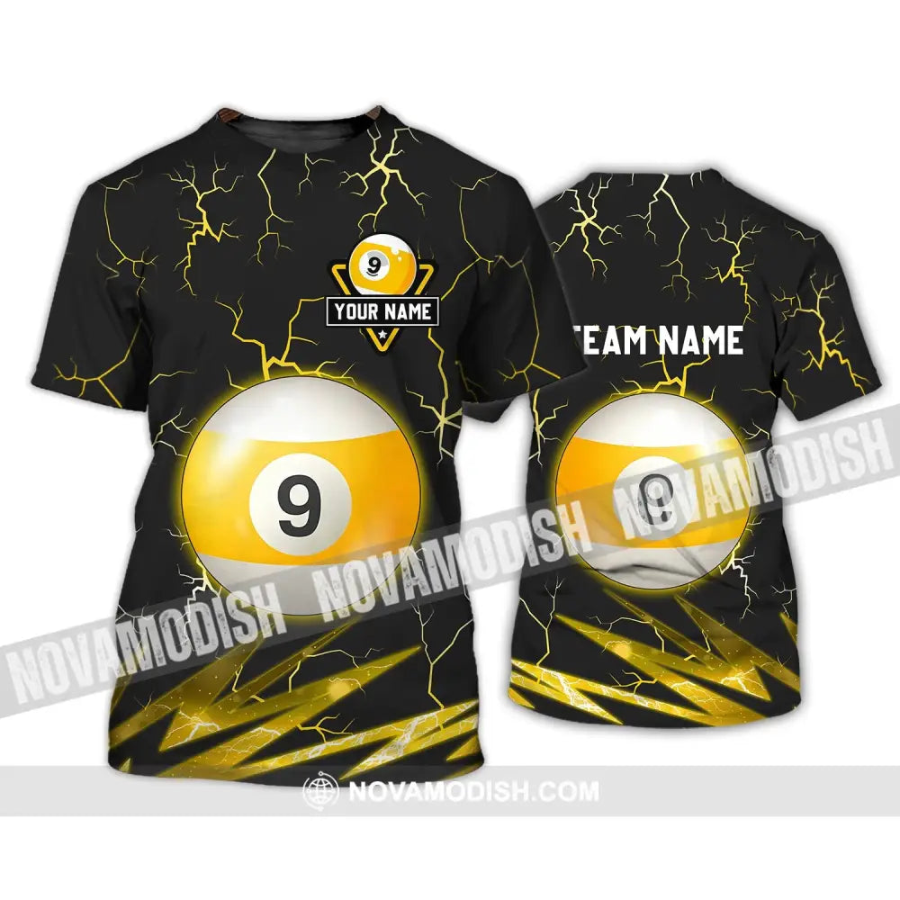 Unisex Shirt - Custom Name And Team Name Shirt - Billiard Ball Number 9 T-Shirt / S T-shirt