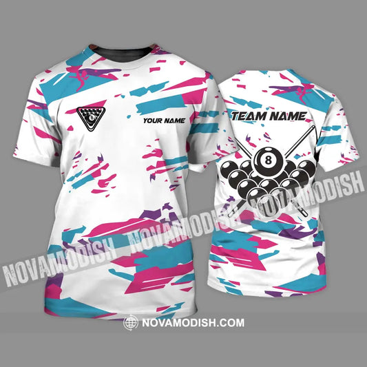 Unisex Shirt - Custom Name And Team Name Billiard Shirt Color Line T-Shirt / S T-shirt