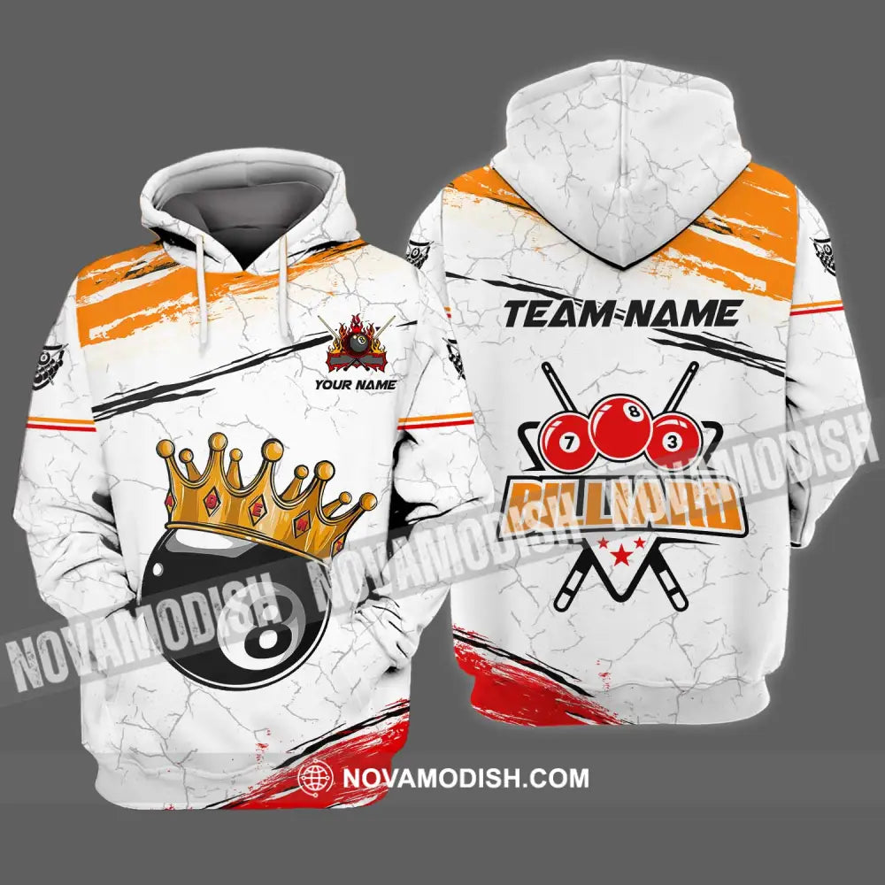 Unisex Shirt - Custom Name And Team Name Billiard Shirt Billiard Crown Hoodie / S T-shirt