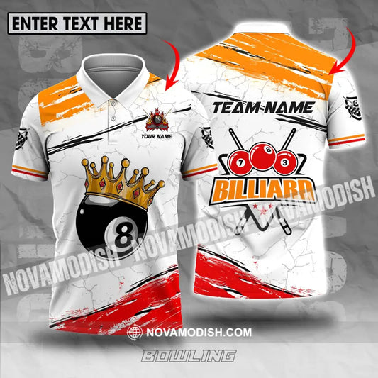 Unisex Shirt - Custom Name And Team Name Billiard Shirt Billiard Crown T-shirt