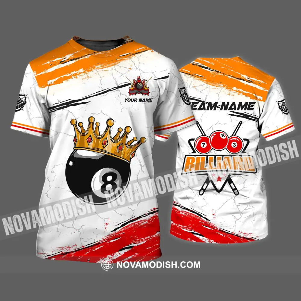 Unisex Shirt - Custom Name And Team Name Billiard Shirt Billiard Crown T-Shirt / S T-shirt
