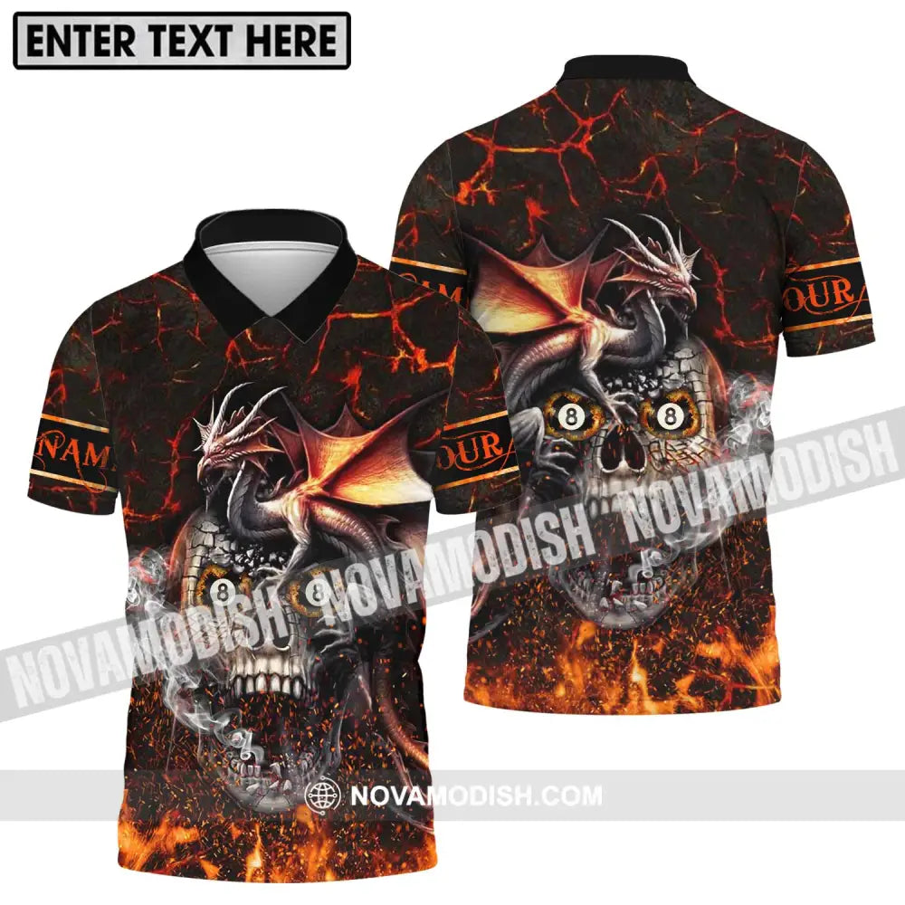 Unisex Shirt - Custom Name And Team Name Billiard Shirt Billiard Fly Dragon Polo Shirt / S T-shirt