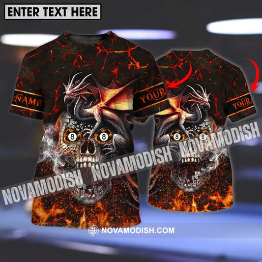 Unisex Shirt - Custom Name And Team Name Billiard Shirt Billiard Fly Dragon T-shirt