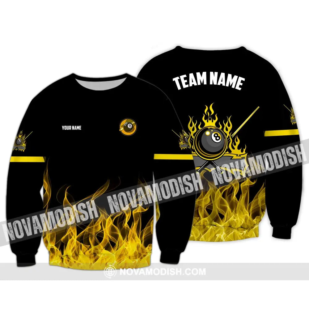 Unisex Shirt - Custom Name And Team Name Billiard Shirt Long Sleeve / S T-shirt