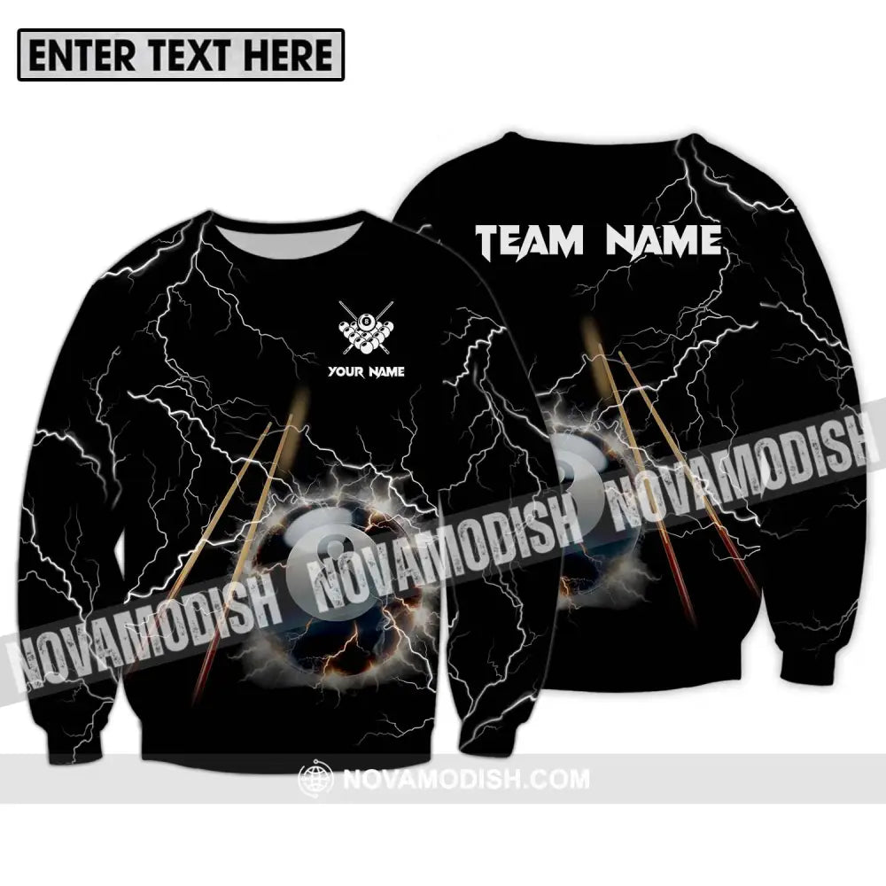 Unisex Shirt - Custom Name And Team Name Shirt Billiard Long Sleeve / S T-shirt