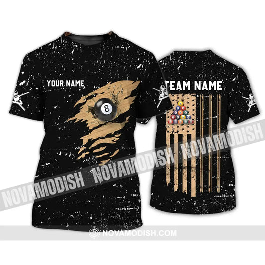 Unisex Shirt - Custom Name And Team Name Shirt - Billiard Lover Wood Texture T-Shirt / S T-shirt
