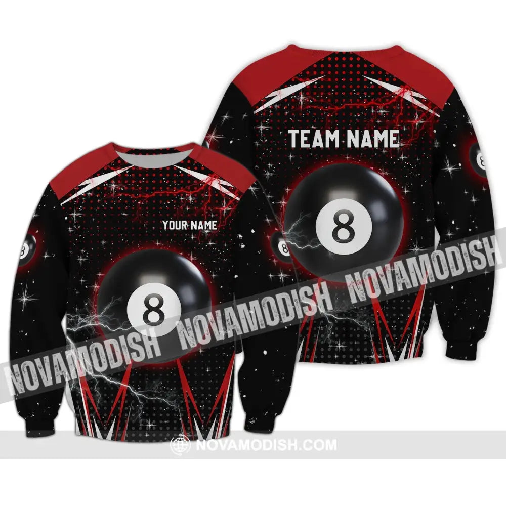 Unisex Shirt - Custom Name And Team Name Shirt - Billiard Thunder Long Sleeve / S T-shirt
