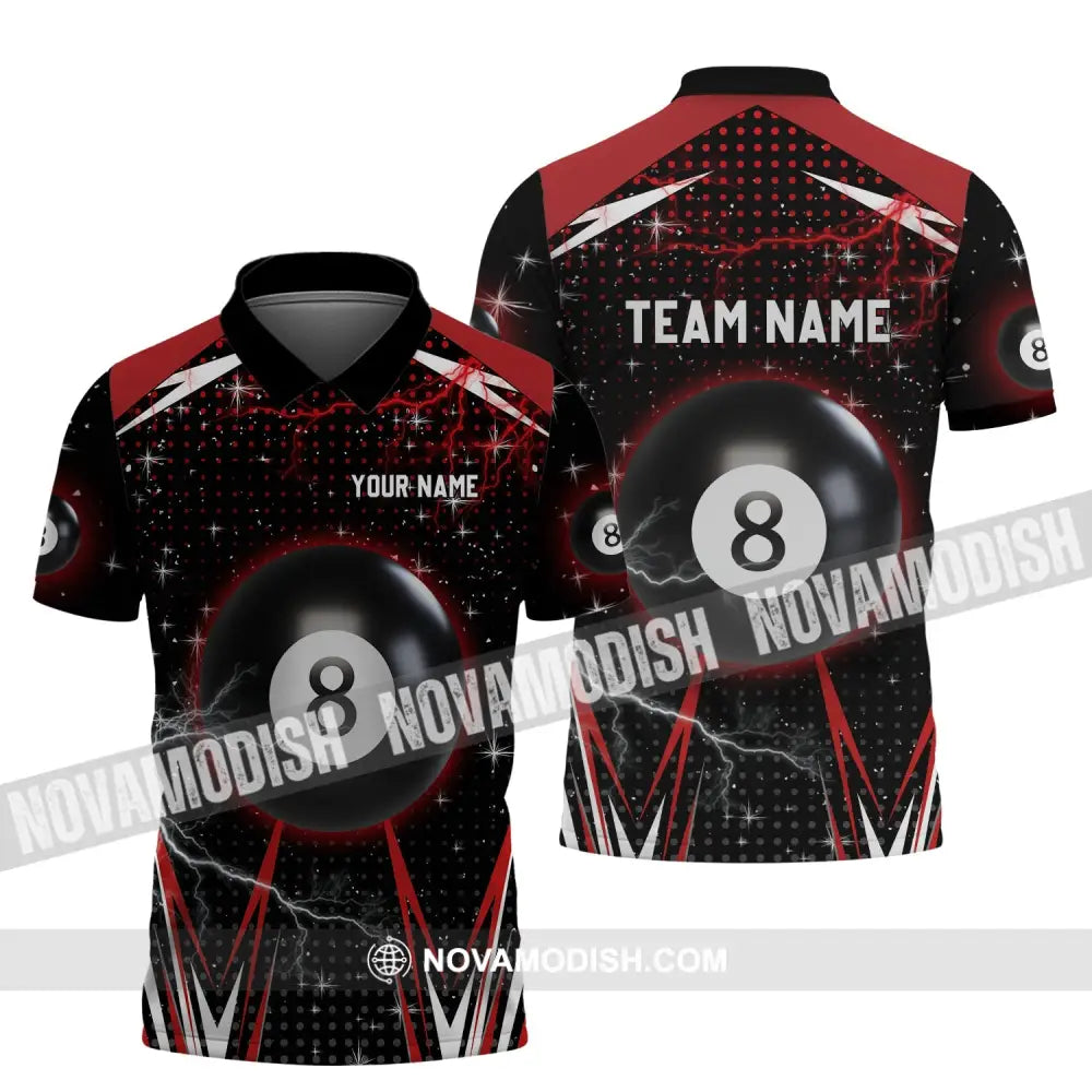 Unisex Shirt - Custom Name And Team Name Shirt - Billiard Thunder Polo Shirt / S T-shirt
