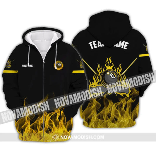 Unisex Shirt - Custom Name And Team Name Billiard Shirt Zipper Hoodie / S T-shirt