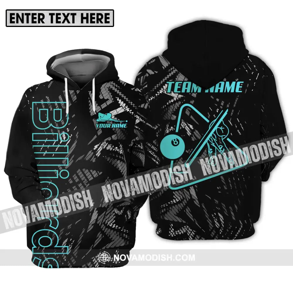 Unisex Shirt - Custom Name And Team Name Billiards Shirt Dark Color Hoodie / S T-shirt