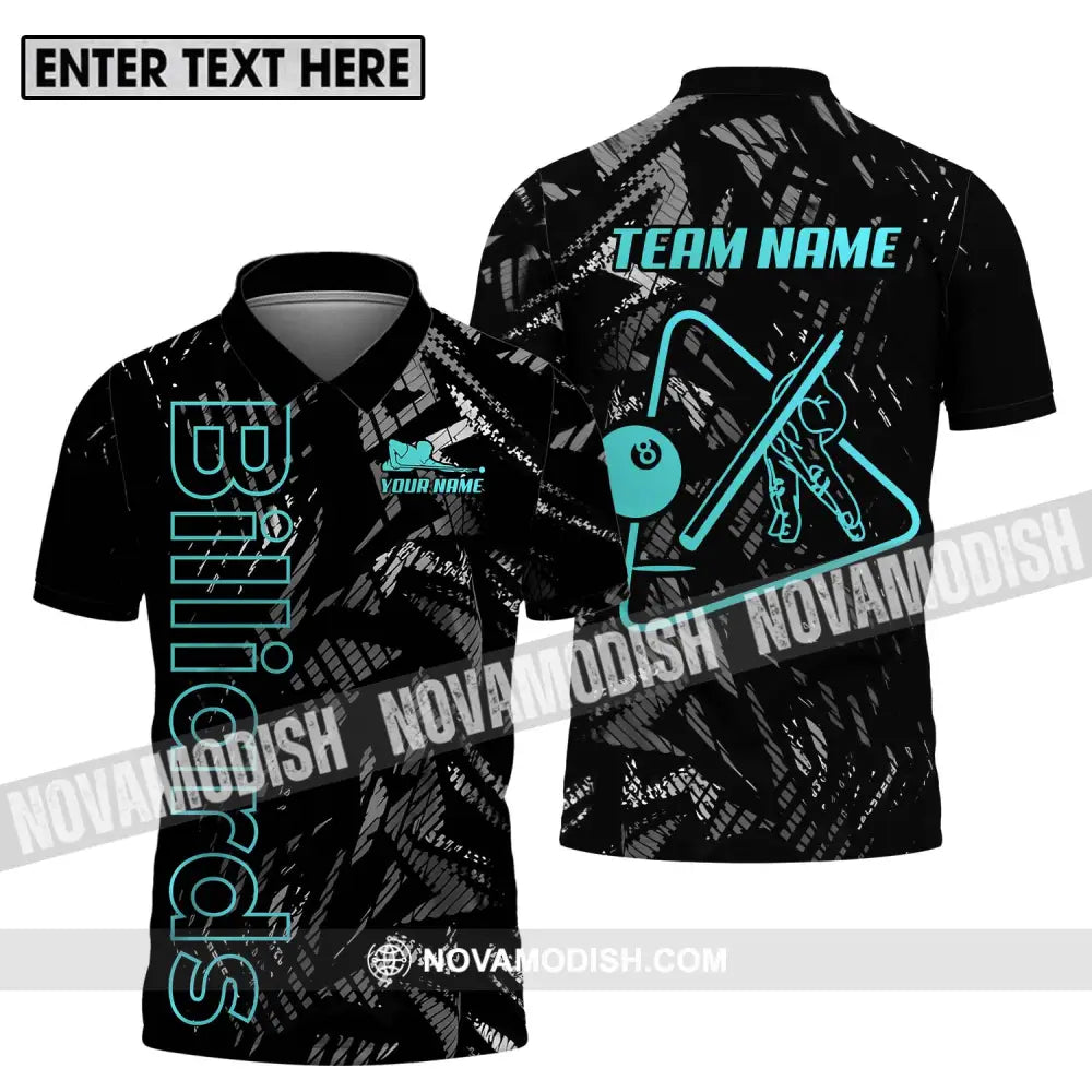 Unisex Shirt - Custom Name And Team Name Billiards Shirt Dark Color Polo Shirt / S T-shirt