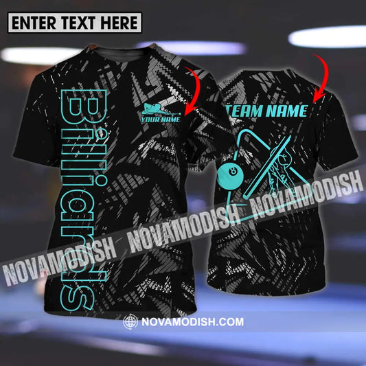 Unisex Shirt - Custom Name And Team Name Billiards Shirt Dark Color T-shirt