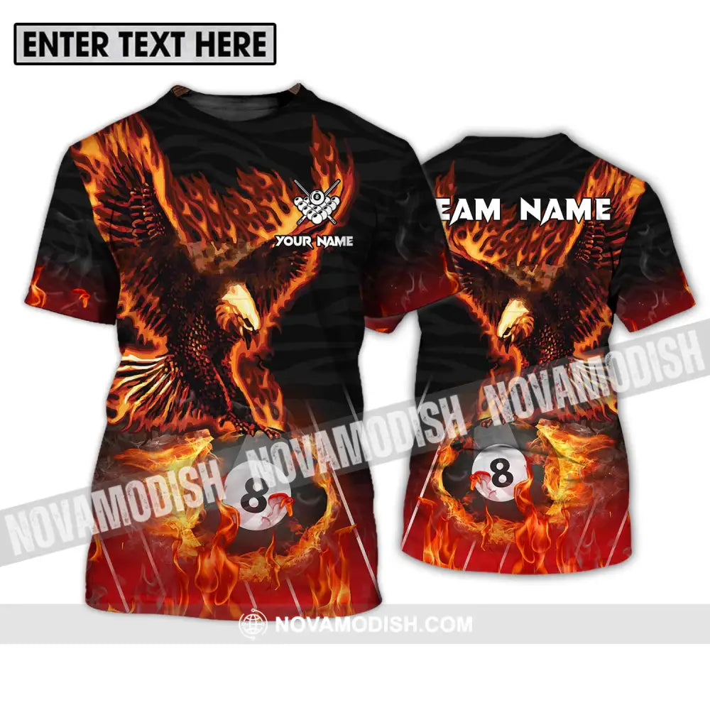 Unisex Shirt - Custom Name And Team Name Billiards Shirt Fire Eagle T-Shirt / S T-shirt