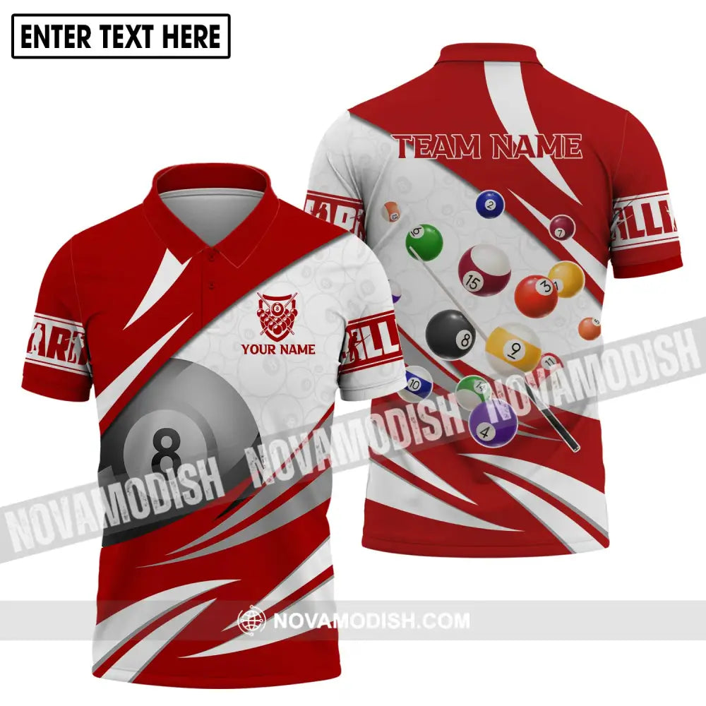 Unisex Shirt - Custom Name And Team Name Billiards Shirt - Billiards Hoodie Polo Shirt - Billiards Lover Gift