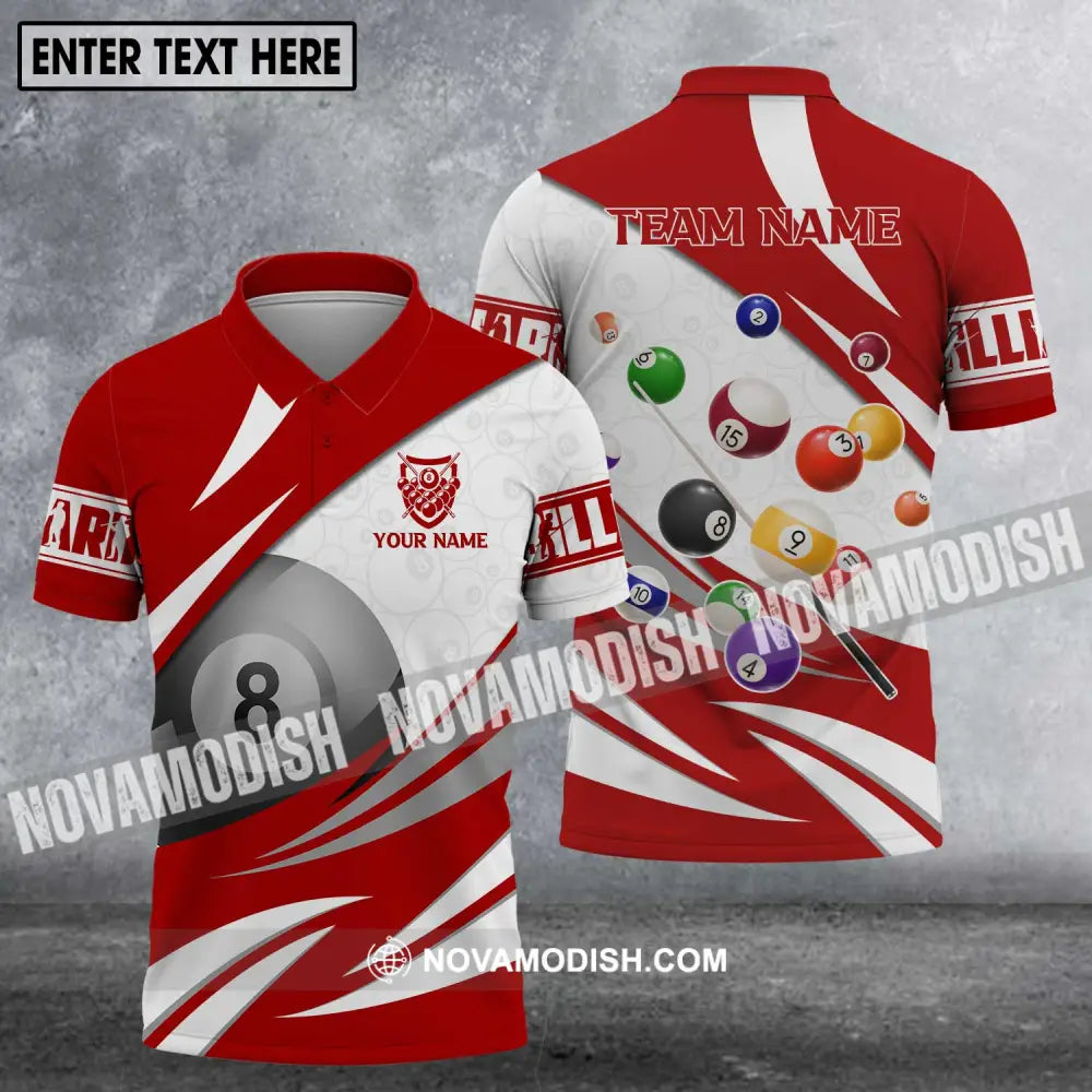 Unisex Shirt - Custom Name And Team Name Billiards Shirt - Billiards Hoodie Polo Shirt - Billiards Lover Gift