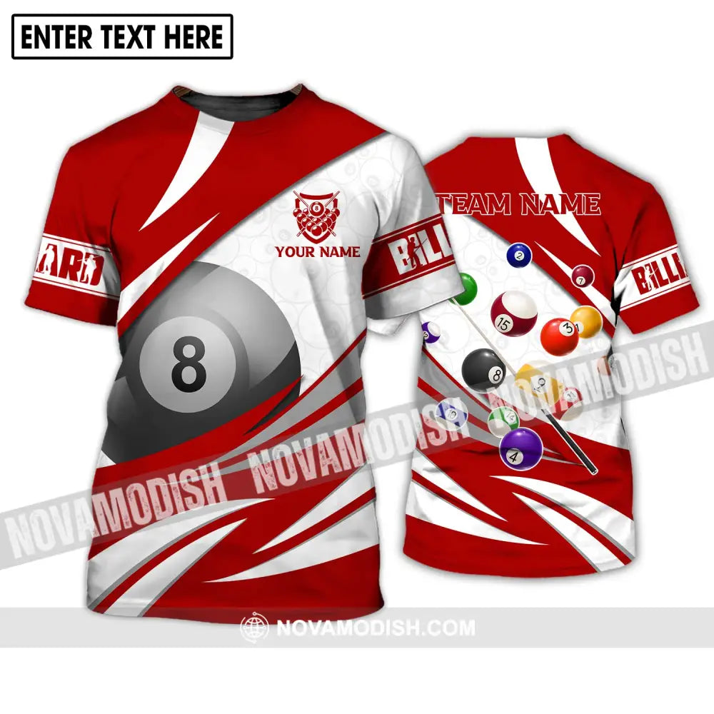 Unisex Shirt - Custom Name And Team Name Billiards Shirt - Billiards Hoodie Polo Shirt - Billiards Lover Gift