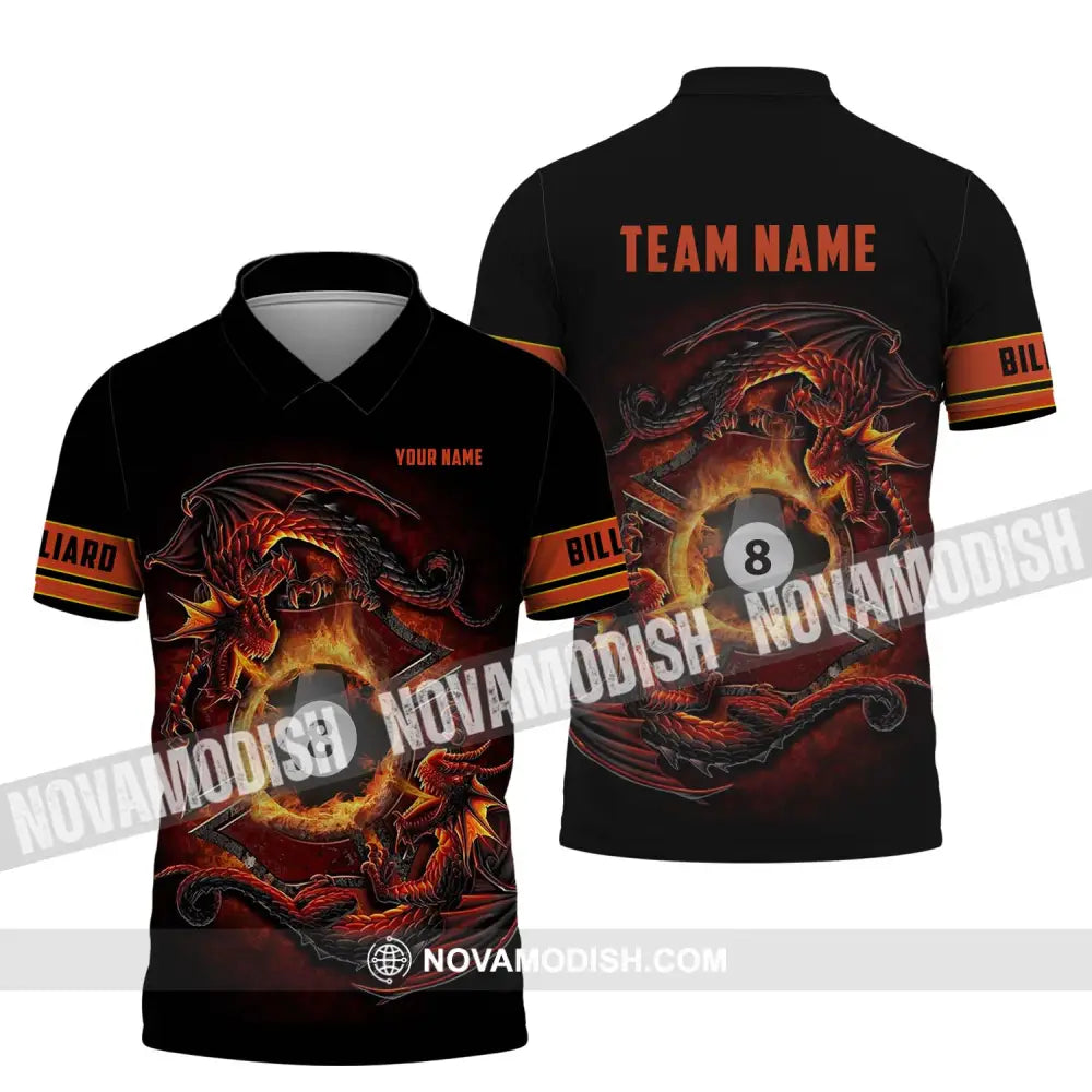 Unisex Shirt - Custom Name And Team Name Shirt - Billiards Lover Gift - Billiards Gift - Billiards Team Shirt Polo