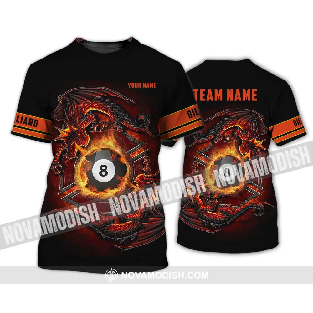 Unisex Shirt - Custom Name And Team Name Shirt - Billiards Lover Gift - Billiards Gift - Billiards Team Shirt T-Shirt