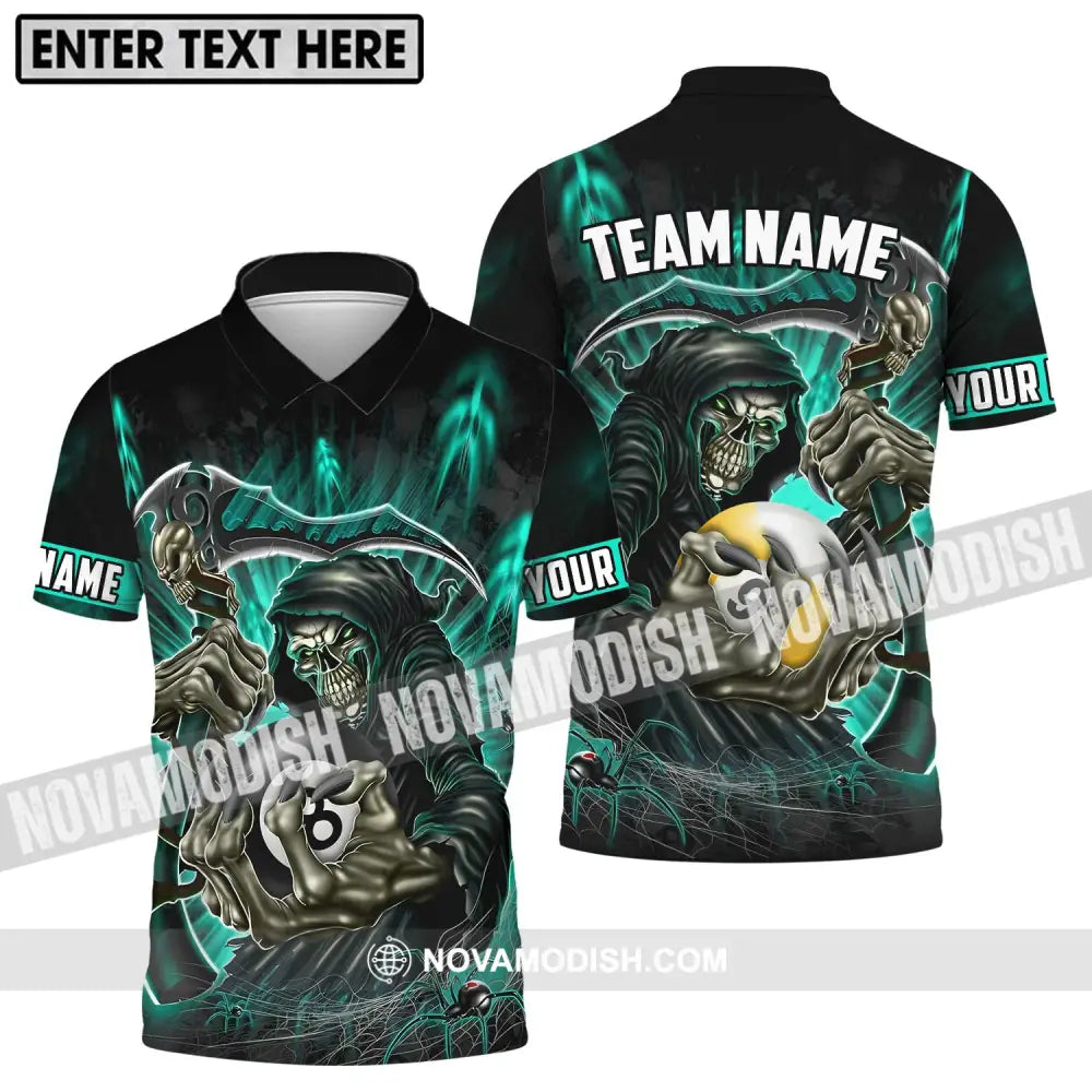 Unisex Shirt - Custom Name And Team Name Billiards Lover Shirt Billiards God Of Death Polo Shirt / S T-shirt