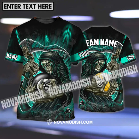 Unisex Shirt - Custom Name And Team Name Billiards Lover Shirt Billiards God Of Death T-shirt