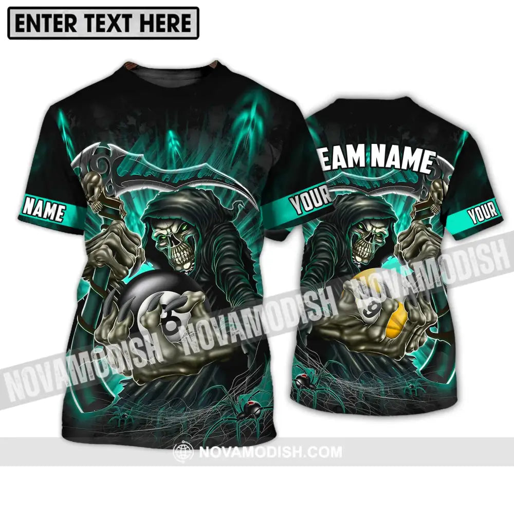 Unisex Shirt - Custom Name And Team Name Billiards Lover Shirt Billiards God Of Death T-Shirt / S T-shirt