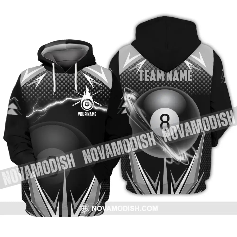 Unisex Shirt - Custom Name And Team Name Shirt Billiards No.8 Hoodie / S T-shirt