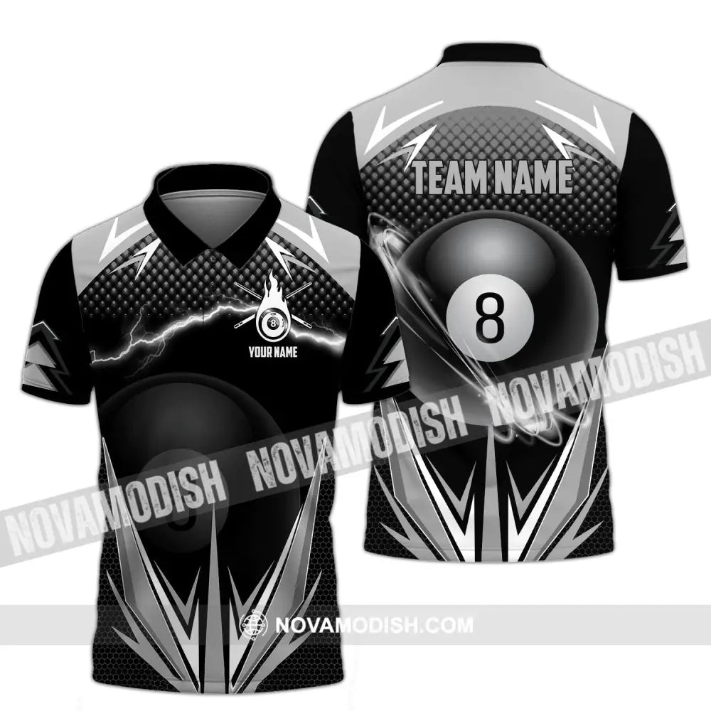 Unisex Shirt - Custom Name And Team Name Shirt Billiards No.8 Polo Shirt / S T-shirt