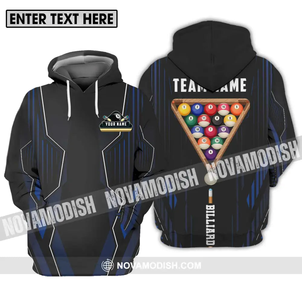 Unisex Shirt - Custom Name And Team Name Billiards Player Shirt Hoodie / S T-shirt