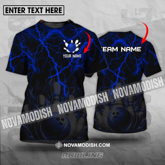 Unisex Shirt - Custom Name And Team Name Shirt Blue Thunder Bowling T-shirt