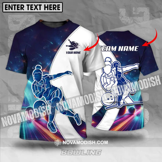 Unisex Shirt - Custom Name And Team Name Bowling Lover Shirt Cool Bowling T-shirt