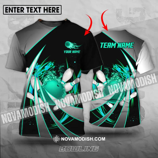 Unisex Shirt - Custom Name And Team Name Bowling Lover Shirt Bowling Neon T-shirt