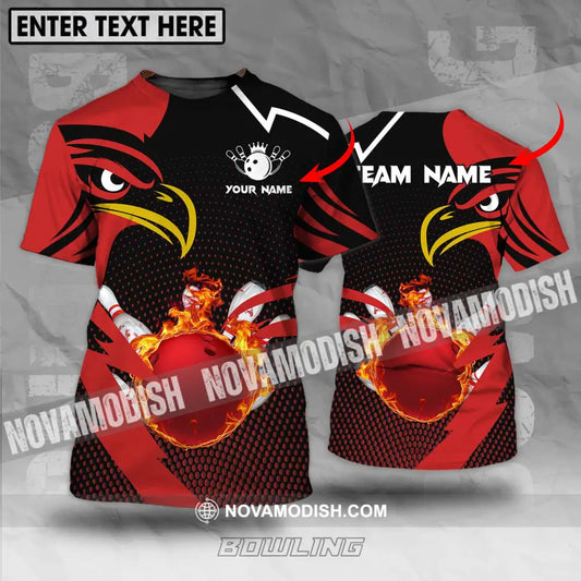 Unisex Shirt - Custom Name And Team Name Bowling Lover Shirt Red Eagle Bowling T-shirt