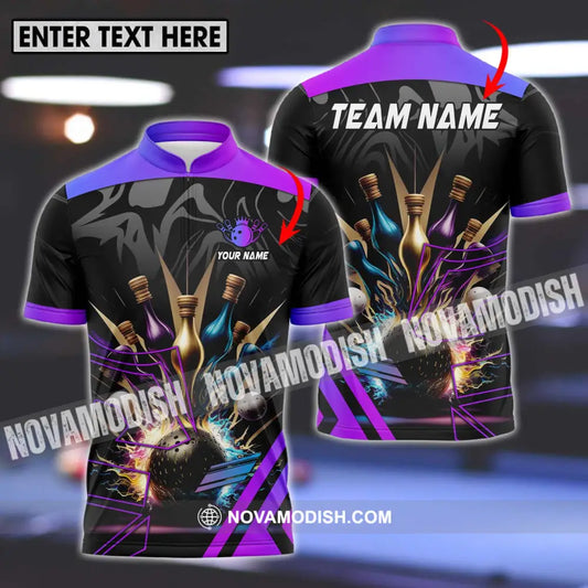 Unisex Shirt - Custom Name And Team Name Bowling Shirt Skinny Pins T-shirt