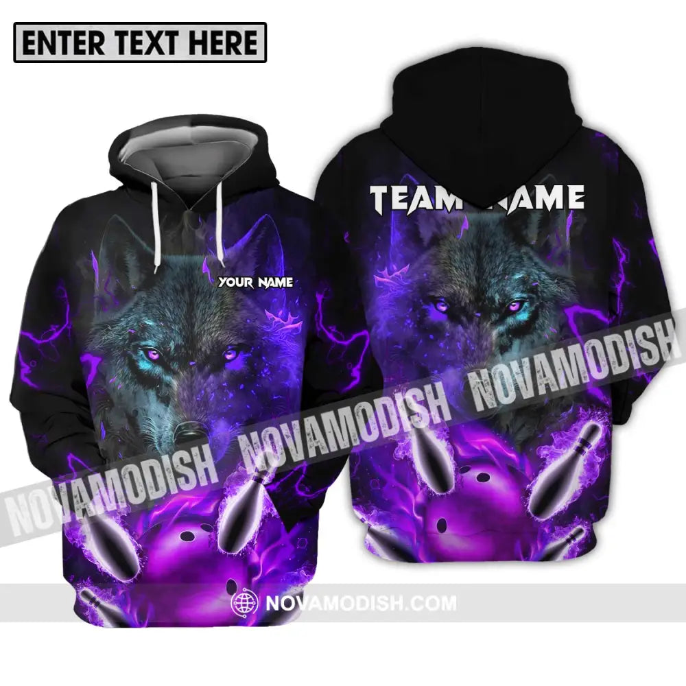 Unisex Shirt - Custom Name And Team Name Shirt Bowling Wolf Hoodie / S T-shirt