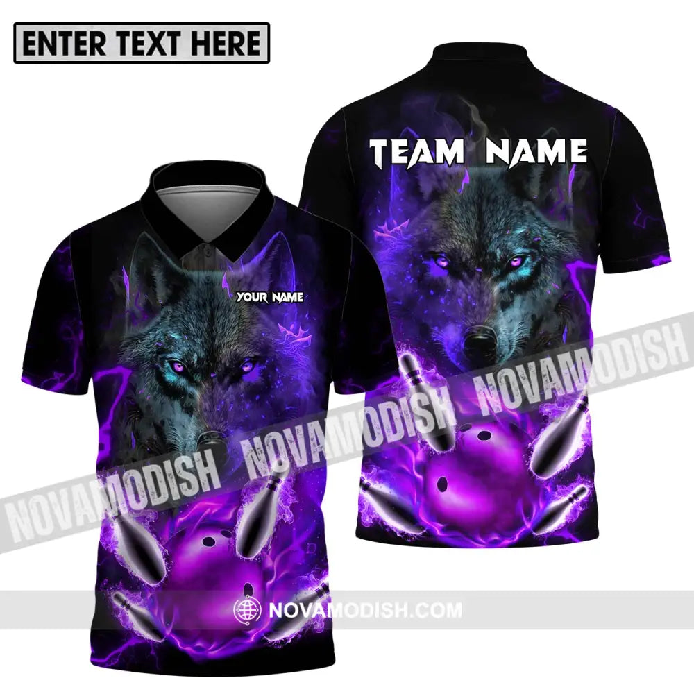 Unisex Shirt - Custom Name And Team Name Shirt Bowling Wolf Polo Shirt / S T-shirt