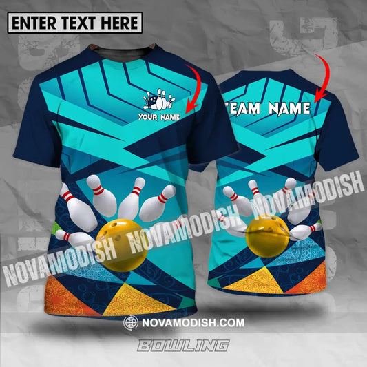 Unisex Shirt - Custom Name And Team Name Shirt Bowling Yellow Ball T-shirt