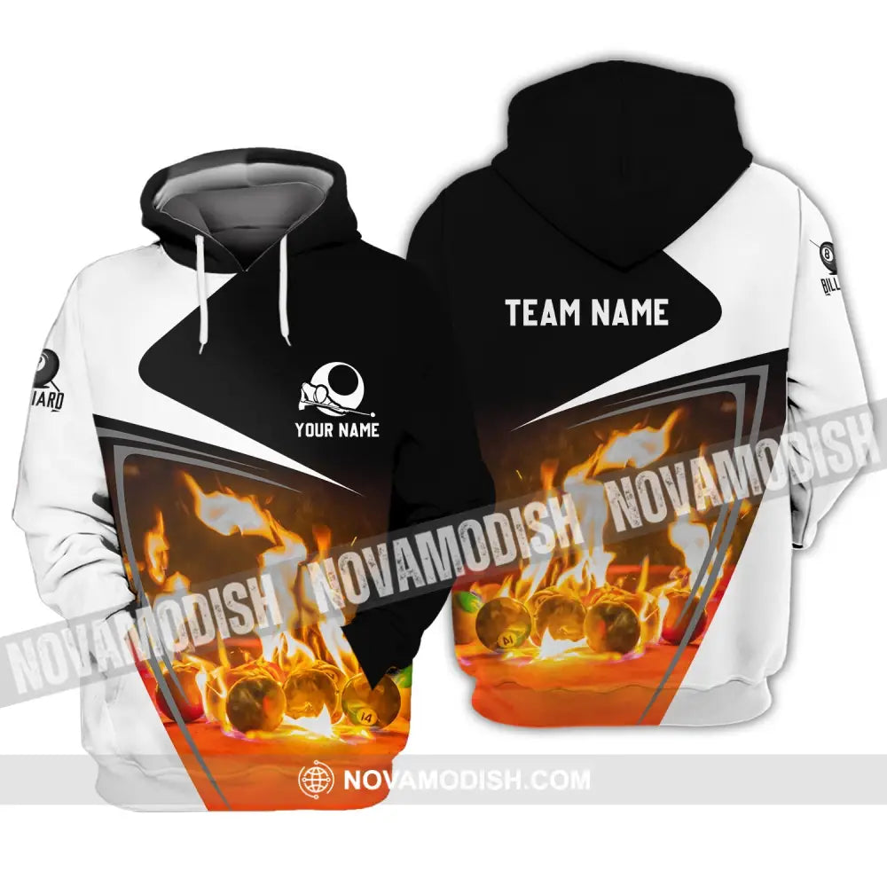 Unisex Shirt - Custom Name And Team Name Shirt - Burning Billiard Hoodie / S T-shirt