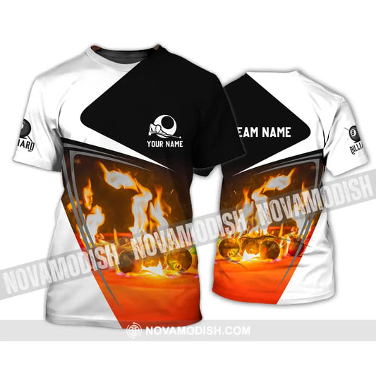 Unisex Shirt - Custom Name And Team Name Shirt - Burning Billiard T-Shirt / S T-shirt