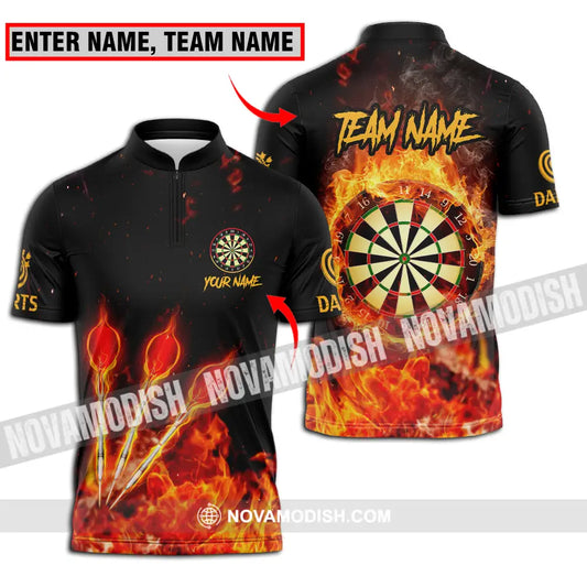 Unisex Shirt - Custom Name And Team Name Burning Darts Shirt T-shirt