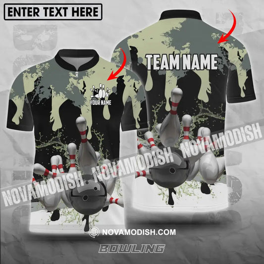 Unisex Shirt - Custom Name And Team Name Camouflage Color Shirt For Bowling Lover T-shirt
