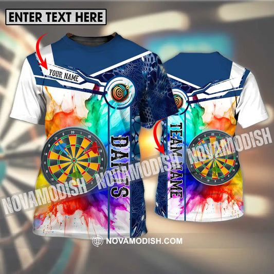 Unisex Shirt - Custom Name And Team Name Shirt Colorful Darts T-shirt