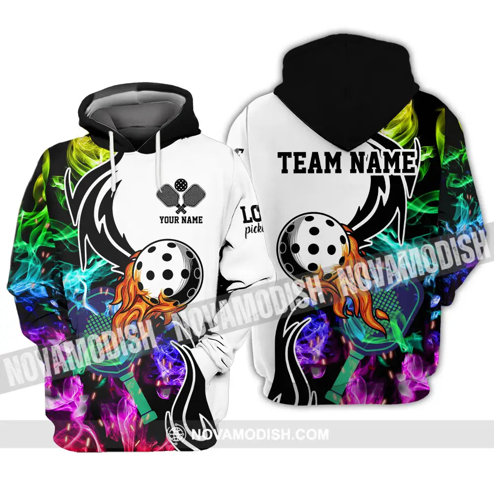 Unisex Shirt - Custom Name And Team Name Shirt Colorful Smoke Pickleball Hoodie / S T-shirt