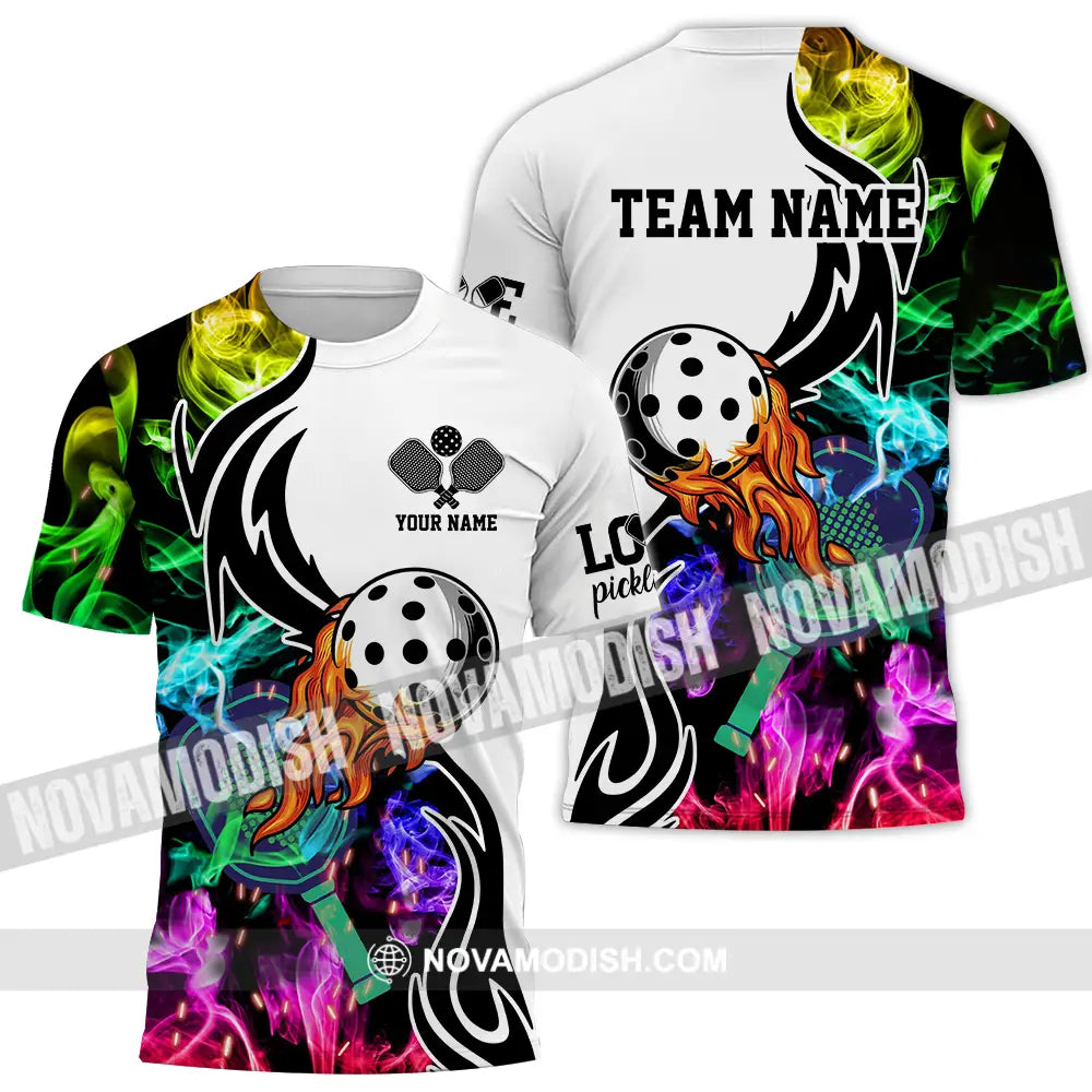 Unisex Shirt - Custom Name And Team Name Shirt Colorful Smoke Pickleball T-Shirt / S T-shirt